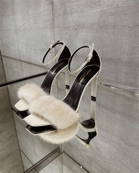 ysl furry heels|SAINT LAURENT Heels for Women .